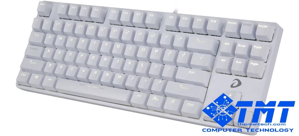 Phím cơ DareU EK87 White, Brown Switch, USB