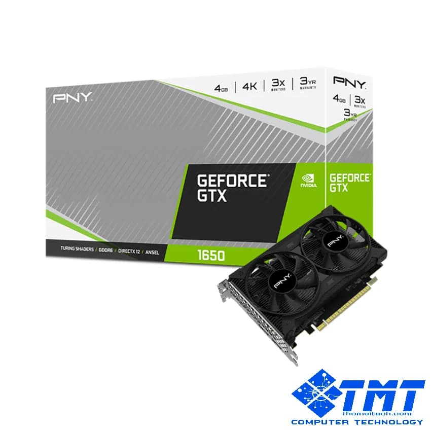 VGA PNY GeForce GTX 1650 4GB GDDR6 Dual Fan (VCG16504D6DFPPB)