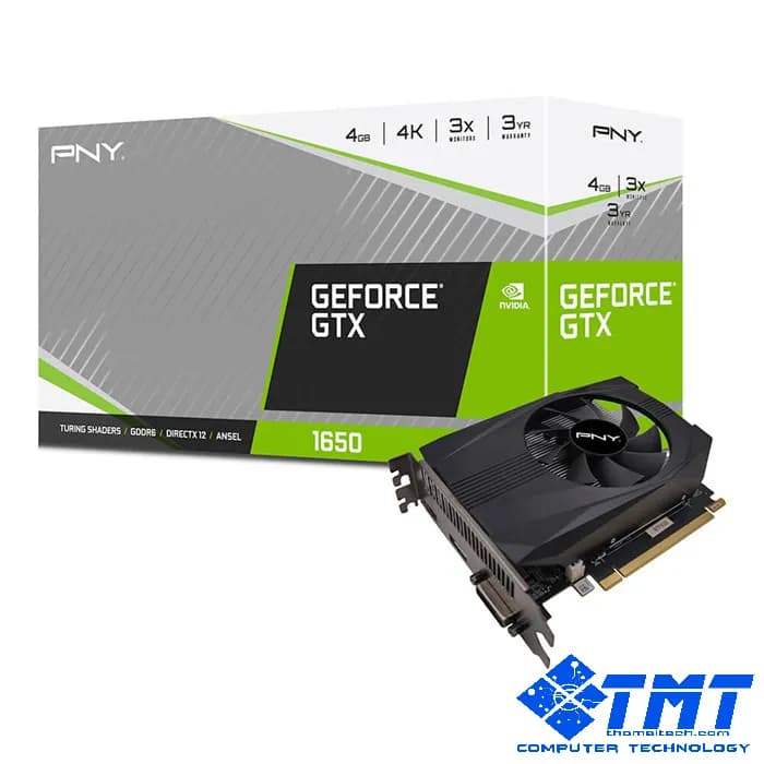 VGA PNY GeForce GTX 1650 4GB GDDR6 Single Fan (VCG16504D6SFMPB)