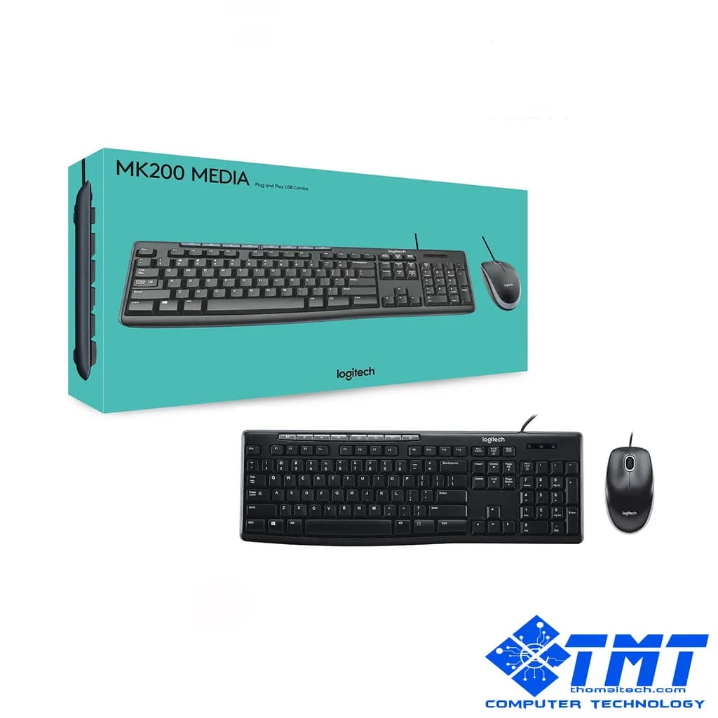 Bộ bàn phím chuột Logitech MK200, mầu đen, USB 2.0