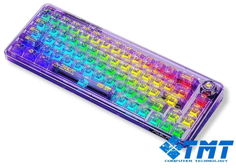 Bàn Phím Cơ Gaming AULA F68 (Màu Tím Trong Suốt)
