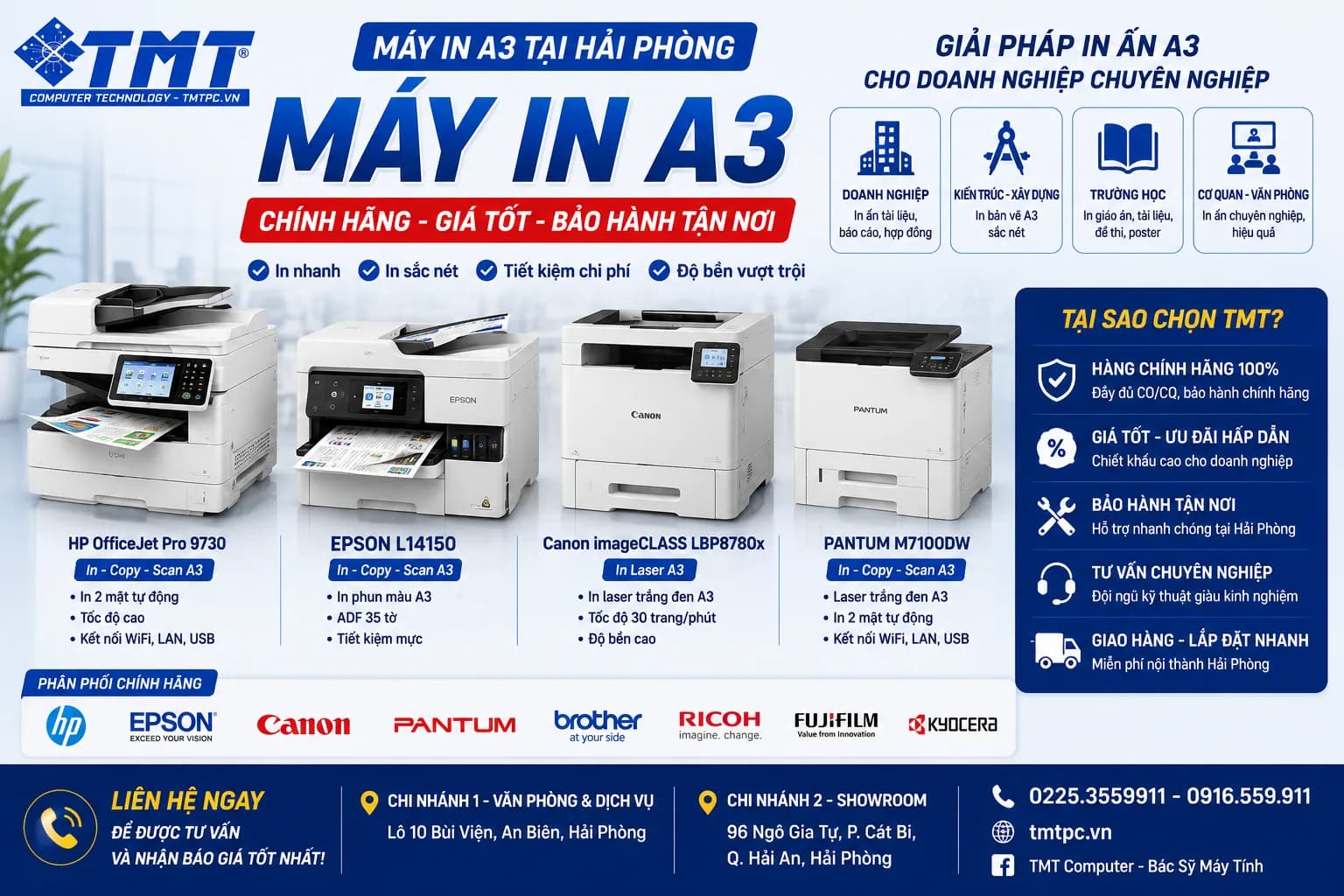 Máy In A3 Tại Hải Phòng - Chính Hãng, Giá Tốt & Bảo Hành Tận Nơi TMT Computer