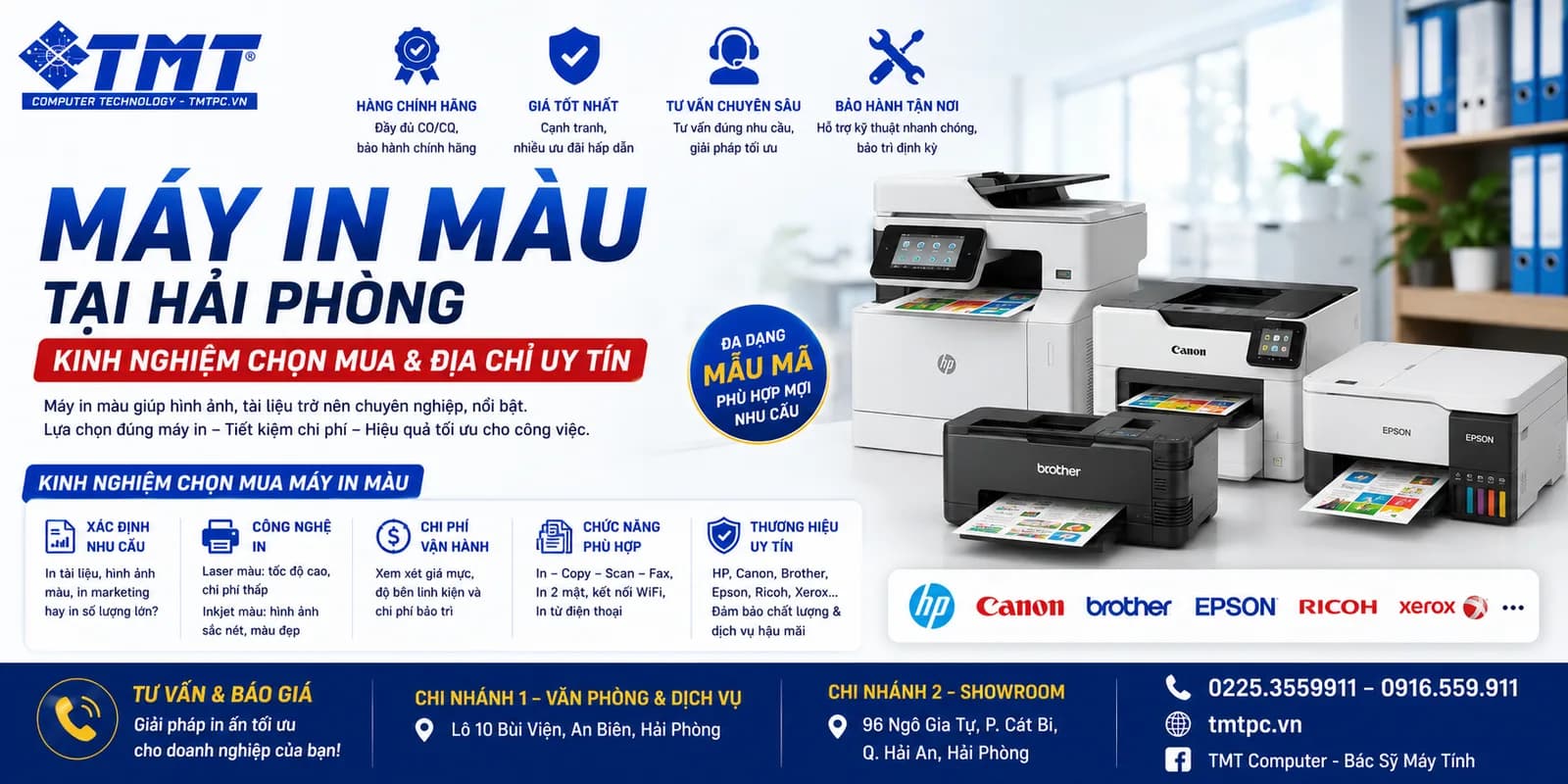 Máy In Màu Tại Hải Phòng: Kinh Nghiệm Chọn Mua & Địa Chỉ Uy Tín