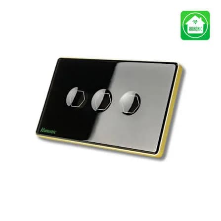 Công tắc cảm ứng BLE Premium 3 Nút, HCN, màu Đen