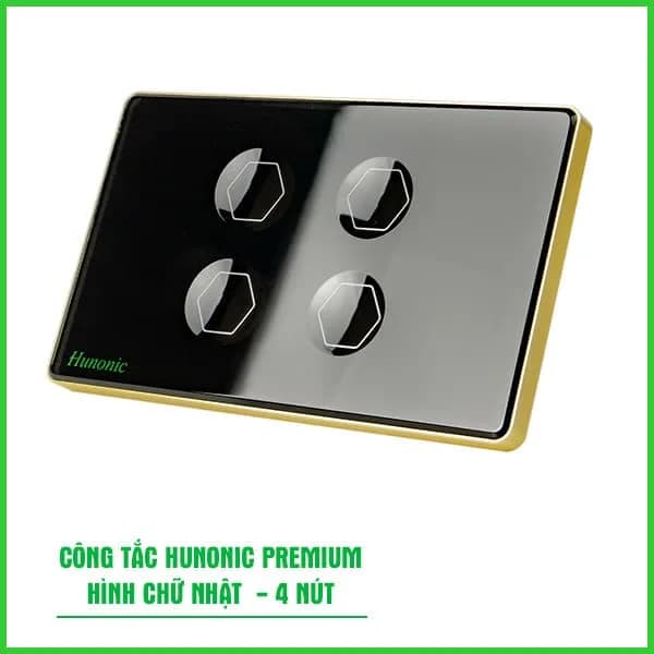 Công tắc cảm ứng BLE Premium 4 Nút, HCN, màu Đen