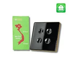 Công tắc cảm ứng BLE Premium 4 Nút, HV, màu Đen