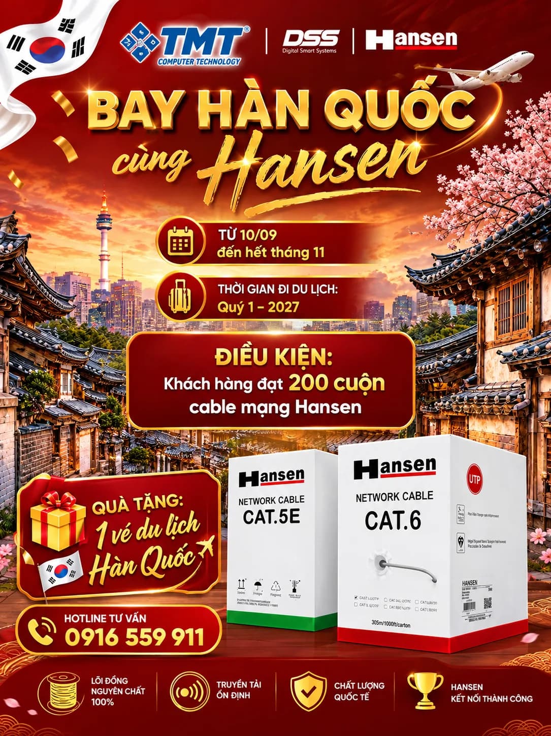 TÍCH LŨY ĐƠN HÀNG – RINH VÉ BAY HÀN QUỐC | CƠ HỘI ĐẶC BIỆT DÀNH CHO ĐẠI LÝ TMT