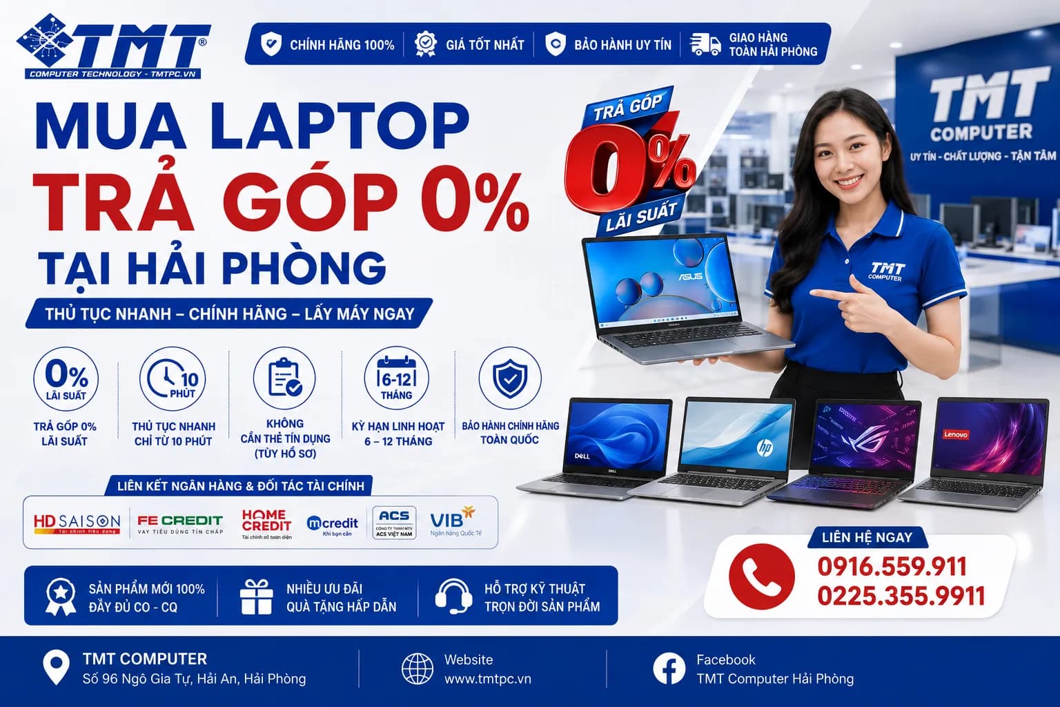 Mua Laptop Trả Góp 0% Tại Hải Phòng — Thủ Tục Nhanh, Chính Hãng | TMT Computer