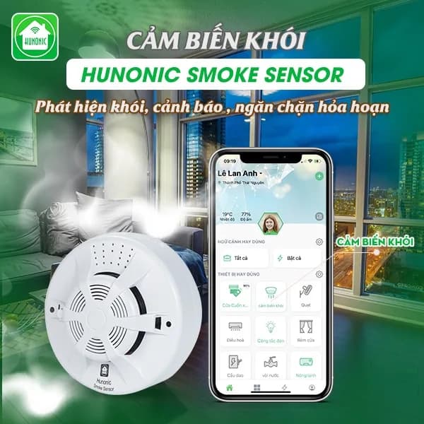 Cảm Biến Khói BLE Hunonic Smoker