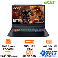 Laptop Acer Gaming Nitro 5 AN515-45-R6EV Đen 15.6 FHD 144Hz R5-5600H/8GB/512GB SSD+1M.2 1HDD VGA GTX1650 4GB